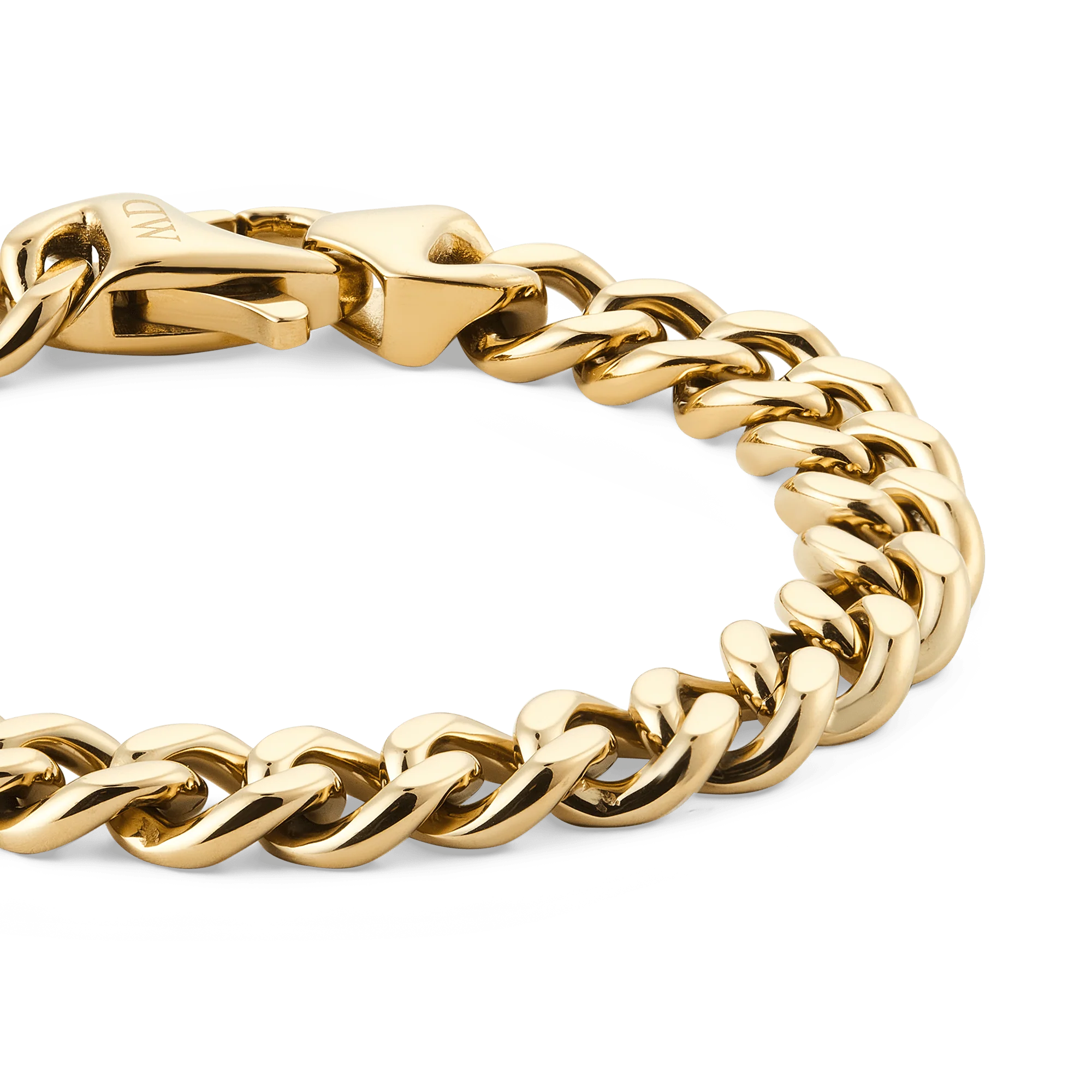 Ellipse Cuban Chain Bracelet Gold - Image 3