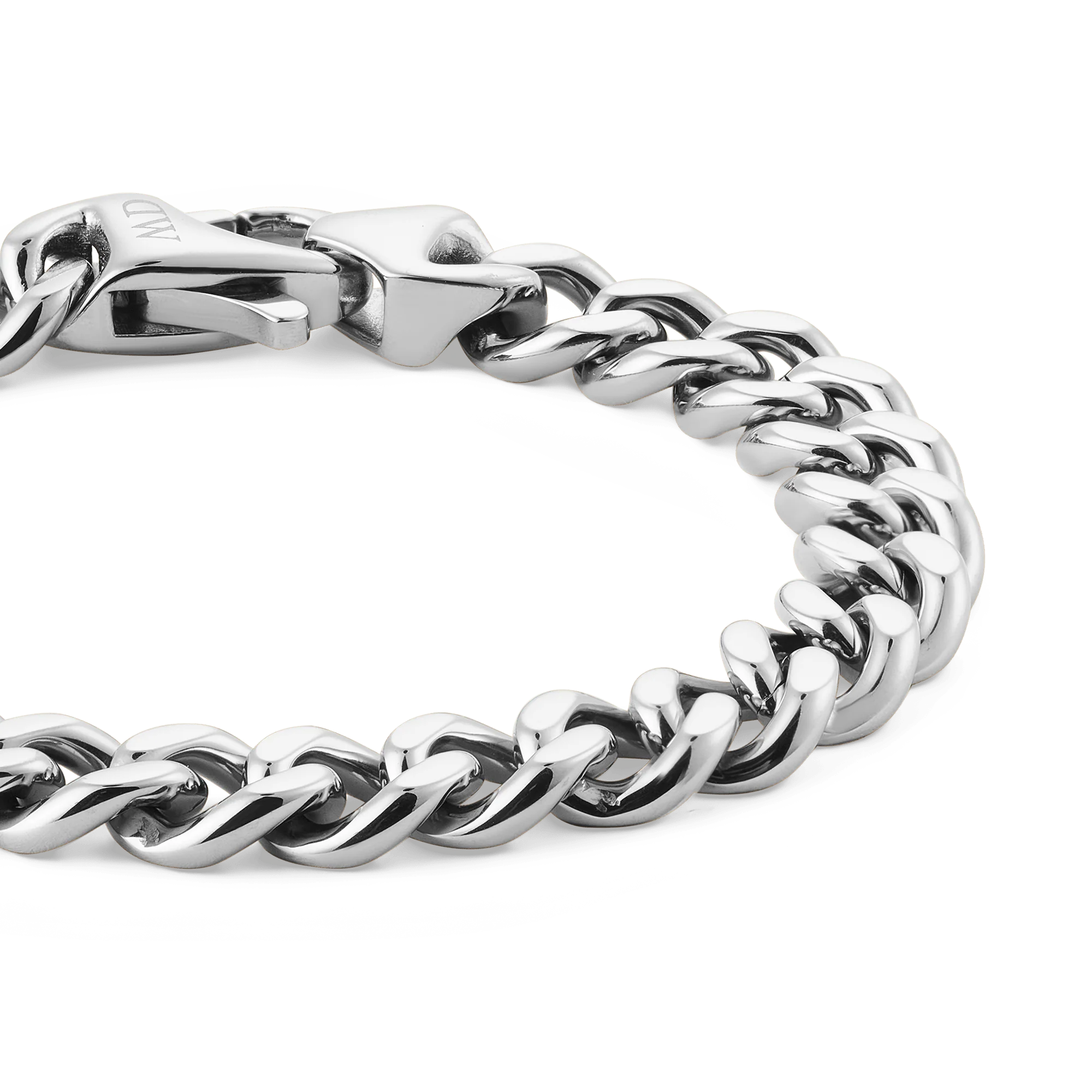 Ellipse Cuban Chain Bracelet Silver - Image 3