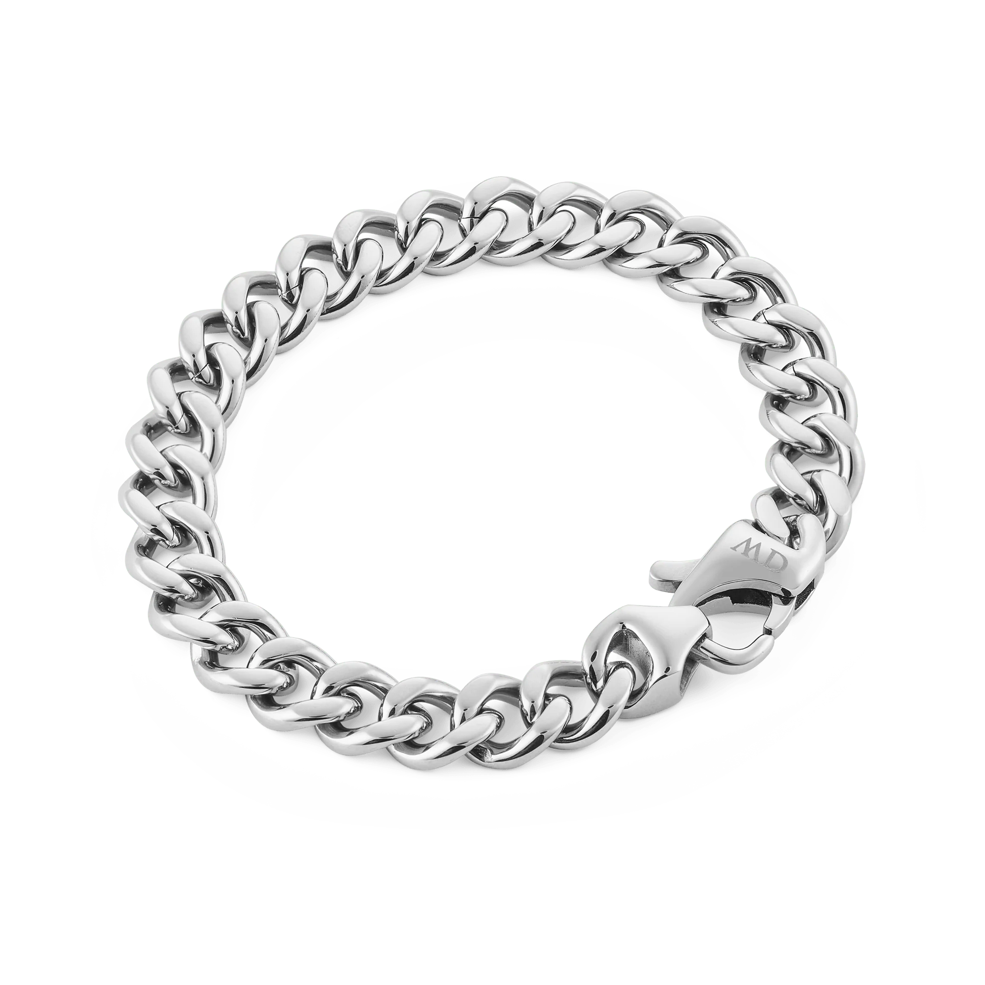 Ellipse Cuban Chain Bracelet Silver - Image 4
