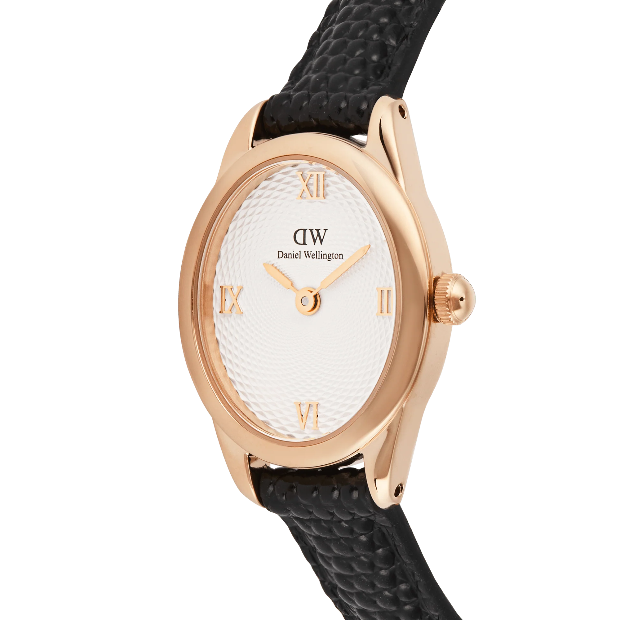 Ophelia Mini Black Lizard White Guilloché Rose Gold - Image 3