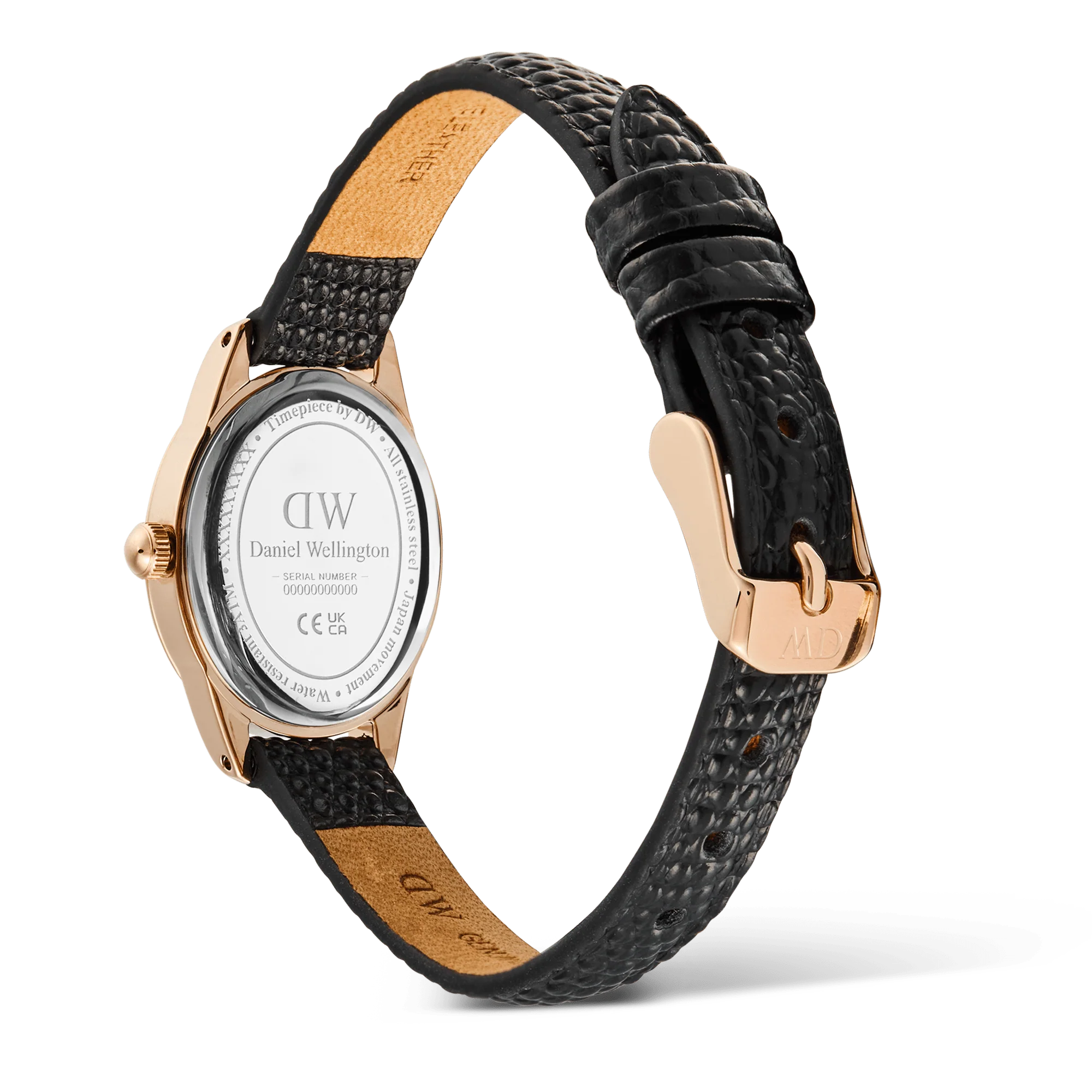 Ophelia Mini Black Lizard White Guilloché Rose Gold - Image 5
