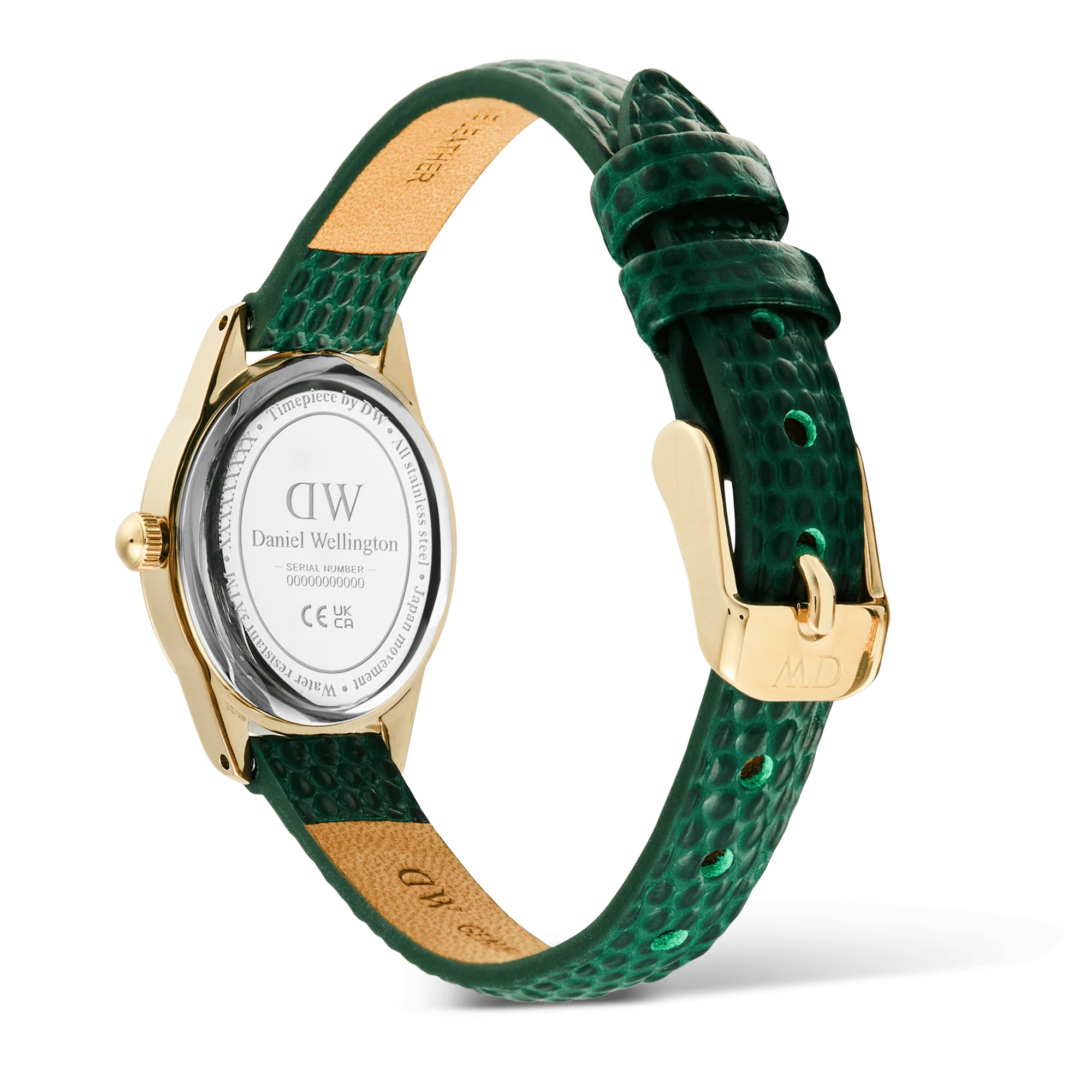Ophelia Mini Green Lizard White Guilloché Gold - Image 5