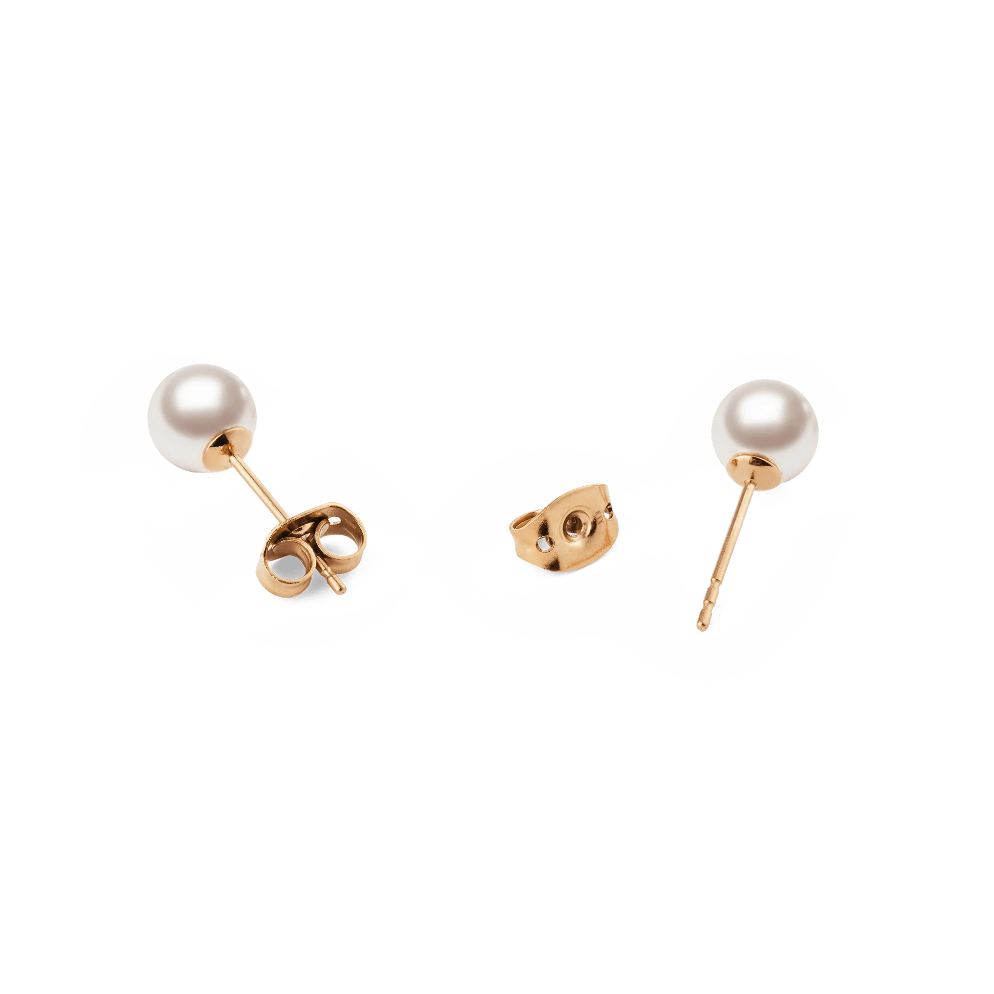 Pearl Stud Earring Rose Gold - Image 4