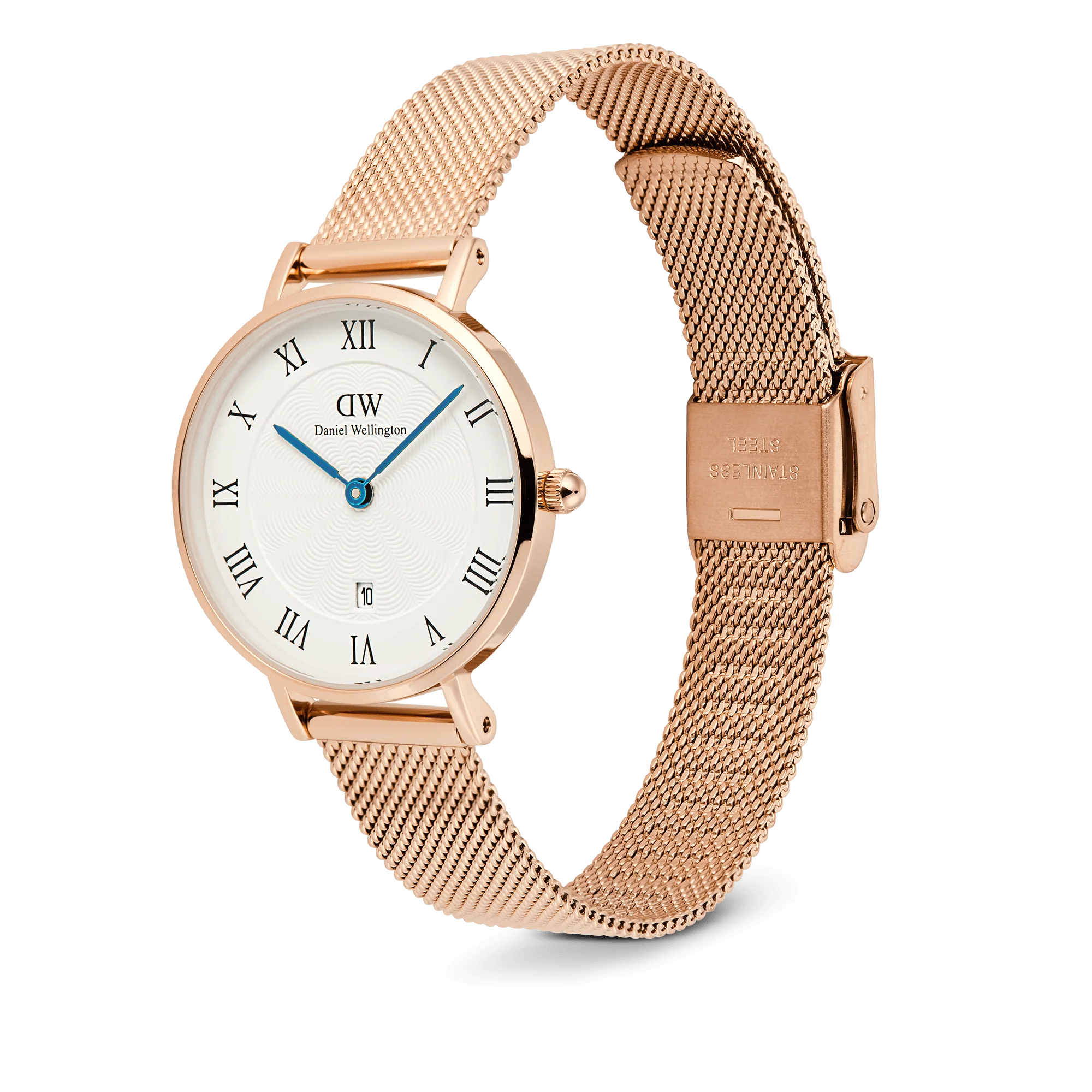 Petite Roman Numerals Date Rose Gold - Image 3